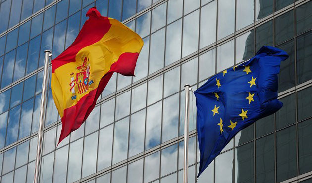 Spanish & EU flags 1a LLLL