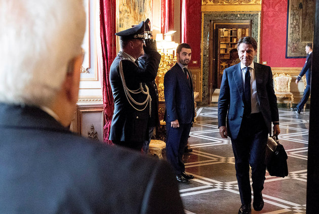Italy's newly appointed Prime Minister Giuseppe Conte arrives for a meeting with the Italian President Sergio Mattarella at the Quirinal Palace in Rome, Italy, May 27, 2018. Italian Presidential Press Office/Handout via REUTERS ATTENTION EDITORS - THIS IMAGE WAS PROVIDED BY A THIRD PARTY.