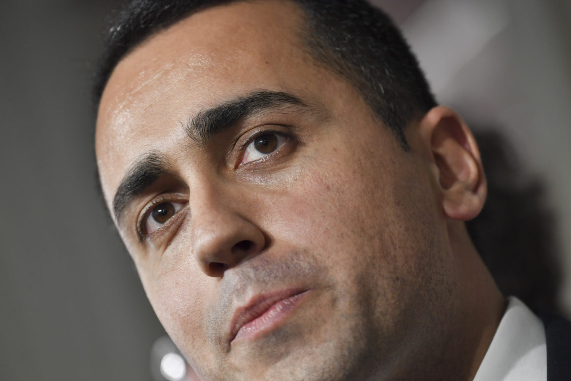 Anti-establishment Five Star Movement (M5S) leader Luigi Di Maio speaks to the press after a meeting with Italian President Sergio Mattarella as part of consultations of political parties to form a government, on May 14, 2018 at the Quirinale palace in Rome. - The leaders of the anti-immigrant League party and anti-establishment Five Star Movement meet the Italian president today to share details of a coalition government programme three month after general elections in Italy. (Photo by ANDREAS SOLARO / AFP) (Photo credit should read ANDREAS SOLARO/AFP/Getty Images)