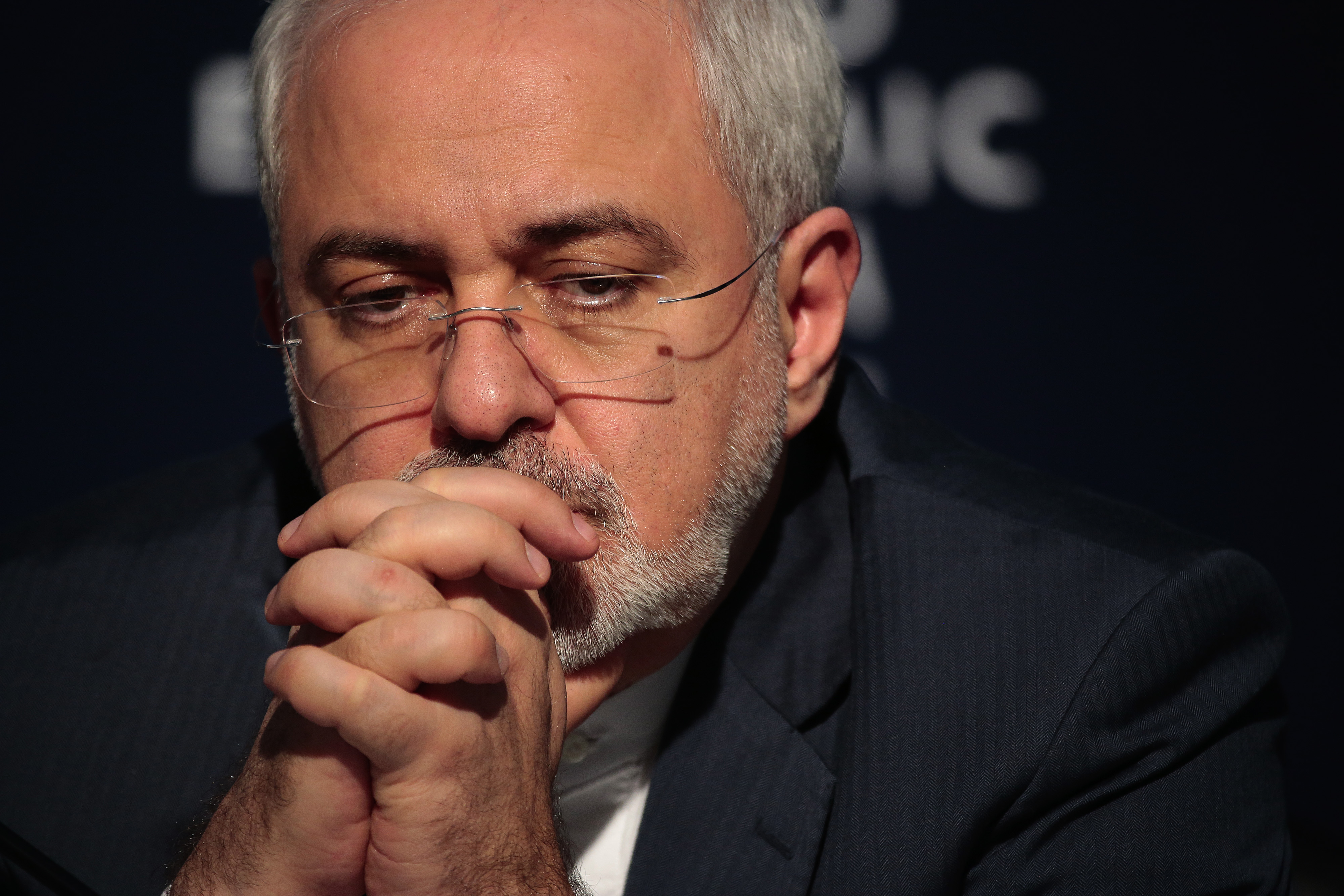 Mohammad Javad Zarif, Iran's foreign secretary, gestures during a news conference at the World Economic Forum (WEF) in Davos, Switzerland, on Wednesday, Jan. 20, 2016. World leaders, influential executives, bankers and policy makers attend the 46th annual meeting of the World Economic Forum in Davos from Jan. 20 - 23. Photographer: Jason Alden/Bloomberg *** Local Caption *** Mohammad Javad Zarif