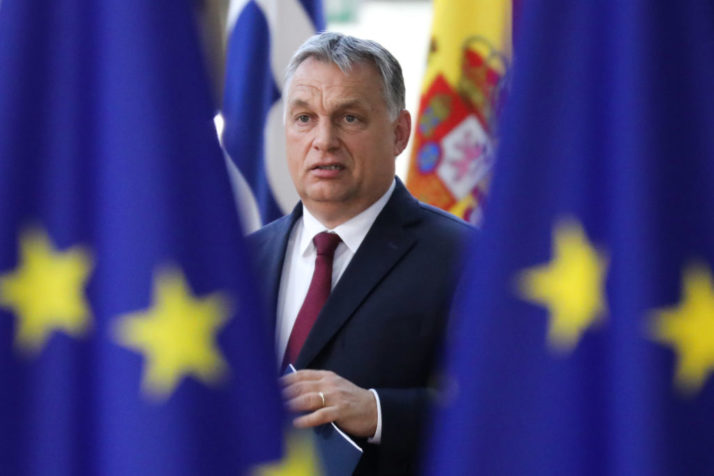 Hungary's Prime Minister Viktor Orban arrives to take part in an European Union leaders' summit focused on migration, Brexit and eurozone reforms on June 28, 2018 at the Europa building in Brussels. - The two-day meeting in Brussels is expected to be dominated by deep divisions over migration, with German Chancellor saying the issue could decide the fate of the bloc itself. (Photo by LUDOVIC MARIN / AFP) (Photo credit should read LUDOVIC MARIN/AFP/Getty Images)